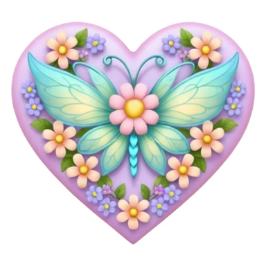 fairy themed heart sticker