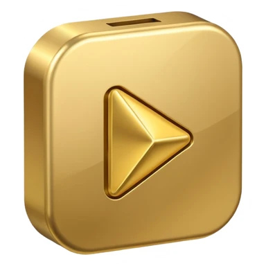 play button gold sticker