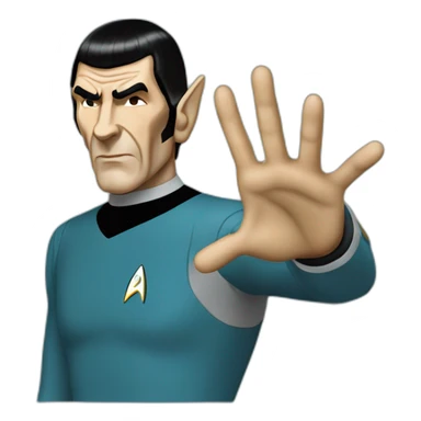 Mister Spock from Star Trek showing Vulcan salute  sticker