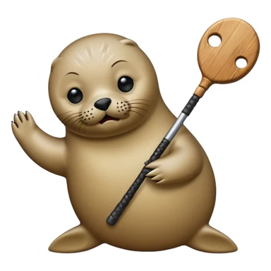 A seal clubbing itself sticker