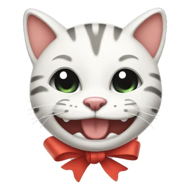 GRINNING CAT WITH RIBBON sticker