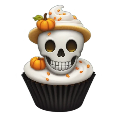 Happy Halloween skull cupcake sticker