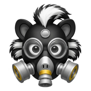 Skunk wearing gas mask  sticker