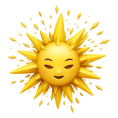 Clean 3D emoji, iOS‑like: one sharp‑edged explosion burst, solid yellow, gentle highlight and rim, isolated on transparent background sticker