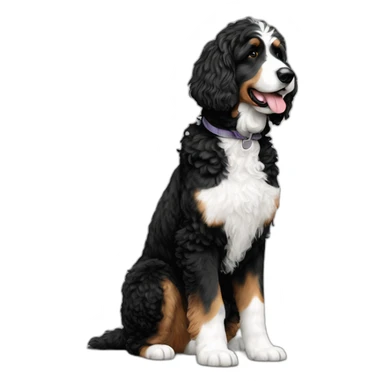 black white f1b bernedoodle slim tall sticker