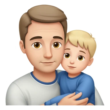 Caring father with a child sticker