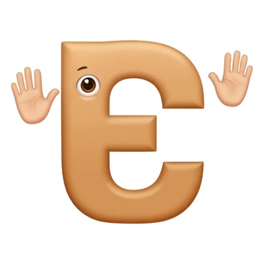 Una letra c y cabello manos y pies ojos una boca sticker