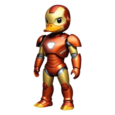 Duck in iron man costume  sticker