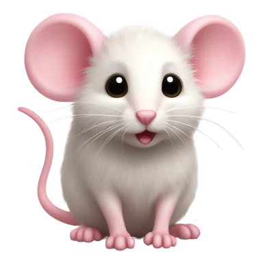 pink fluffy mouse sticker