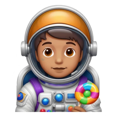 Cosmic astronaut holding a colorful candy, astro runtz sticker