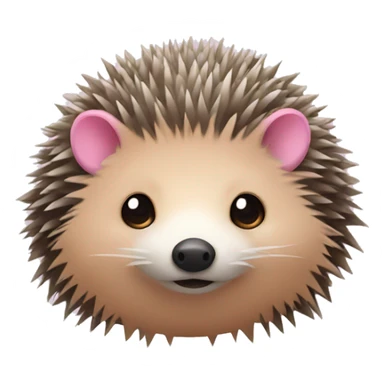 hedgehog with brown ear and pink ear sticker