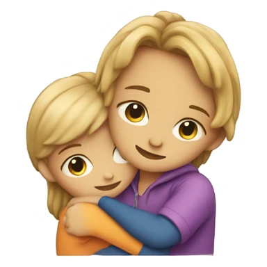 girl and boy hugging sticker