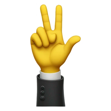 A yellow hand holding up the L symbol with its pointer finger and thumb sticker