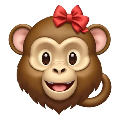 a big monkey with a bow on his head sticker