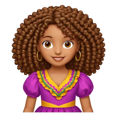 Crie uma boneca morena com cabelo cacheado sticker