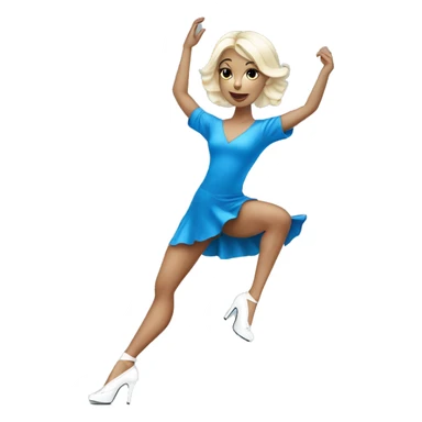 white Heels dancer girl wearing blue sticker