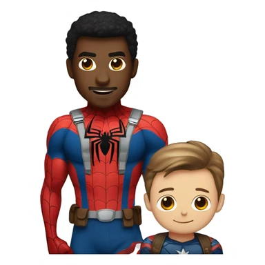 Spiderman carrying Captain America sticker