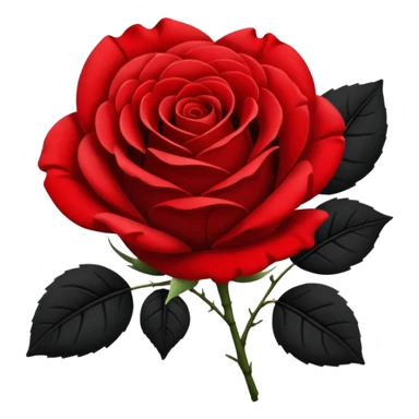 red and black half  rose sticker