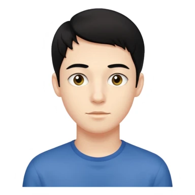 20 yaş erkek çocuk ince yüzlü siyah saçlı sticker