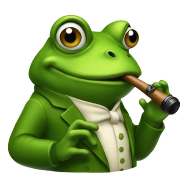 Frog smoking pipe sticker