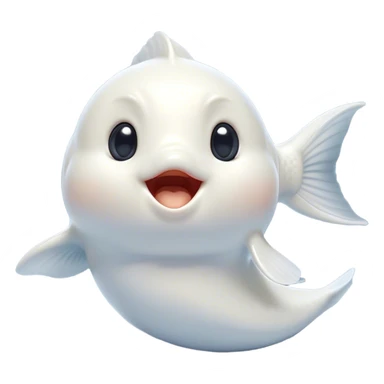 Cinematic Cute Yawning White Goldfish Portrait Emoji, Head tilted slightly with a dramatic, wide-open yawn, showcasing a smooth, pure white body with graceful, flowing fins, eyes barely open in drowsy contentment, Simplified yet irresistibly adorable features, highly detailed, glowing with a soft, cozy glow, high shine, relaxed yet expressive, stylized with a touch of whimsy, bright and endearing, soft glowing outline, capturing the essence of a sleepy yet affectionate goldfish, so drowsy it feels like it could float out of the screen and curl up for a nap! sticker