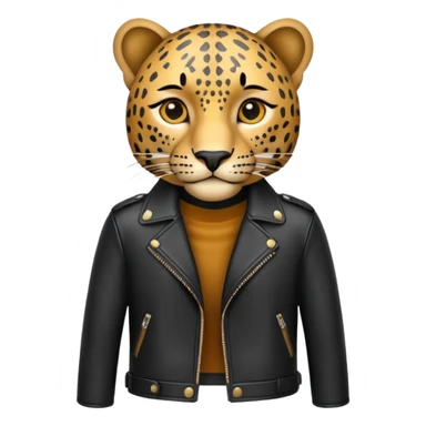 leopard in leather jacket sticker
