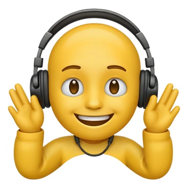Emoji with headphones  sticker