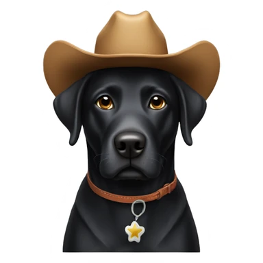 Black lab with a cowboy hat on sticker