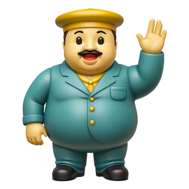 Cinematic Realistic Botero Sculpture Pop Culture Emoji, featuring an exaggerated, whimsical portrayal inspired by the famed sculptor rendered with dynamic textures and vibrant, artistic lighting. sticker