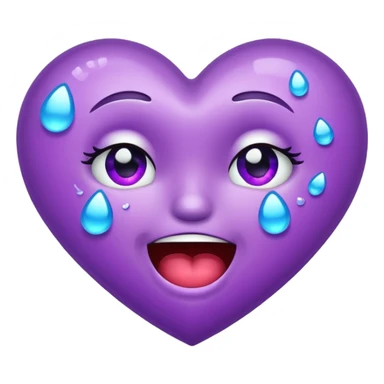 Sparkly purple heart crying laughing  sticker