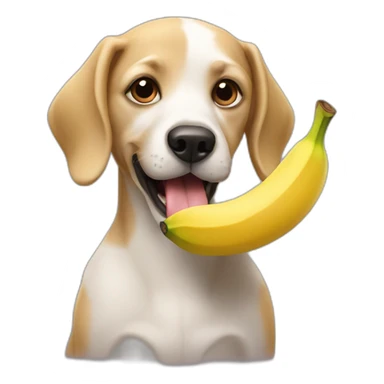 dog eating banana sticker