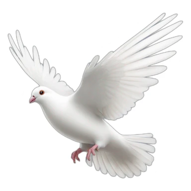 white pigeon flying from top sticker