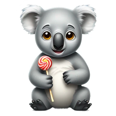 koala angry with lollipop sticker