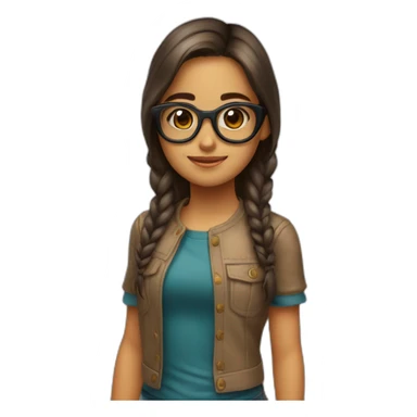 Niña morena con gafas  sticker