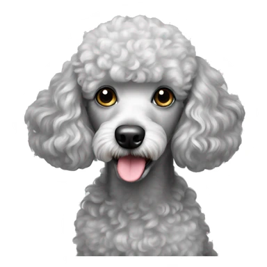 Silver mini poodle sticker