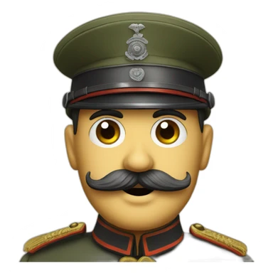 chaplin mustache on german soldier sticker