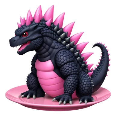 Godzilla Evolved pink plates black scales sticker