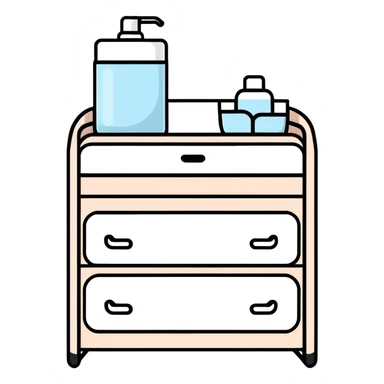 cute nursery changing table set with organizers for diapers, wipes, lotions, and baby clothes sticker