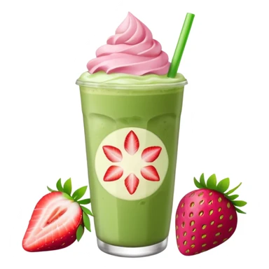 iced matcha latte strawberry  sticker