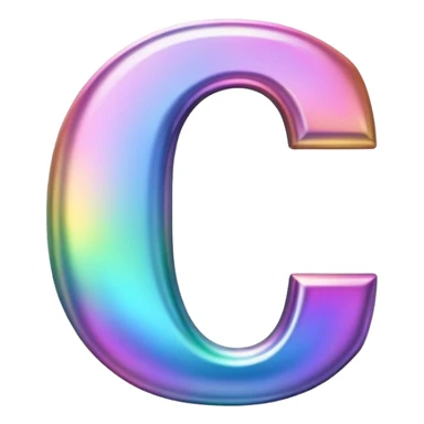 Oaae Iridescent Font setting icon with letter C sticker
