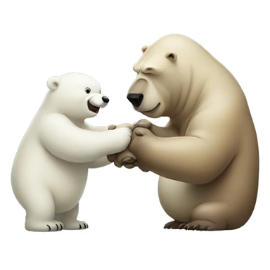 Walrus fist bumping a polar bear sticker