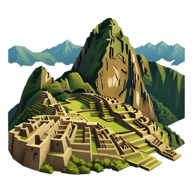 Machu Picchu with subdued earthy tones, not bright sticker