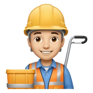 build me a personalized emoji whee it's a smart cart for grocery and a latino looking face that works as jack of all trades or wearing different hants sticker