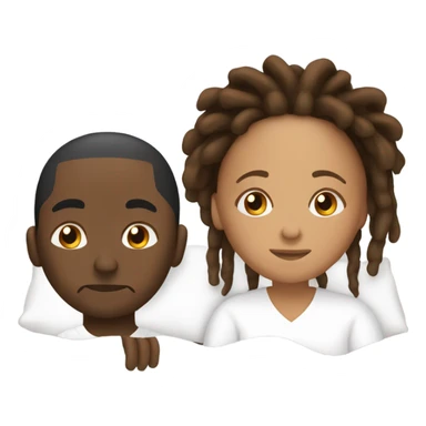 Black men and brown women with dreads laying in bed sticker
