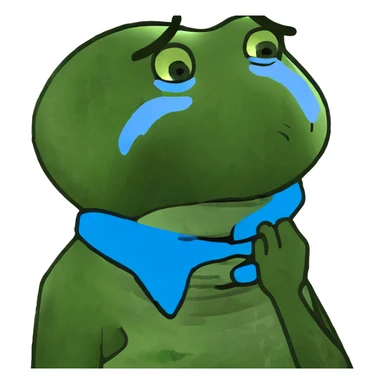 guy choking himself on verge of tears sticker