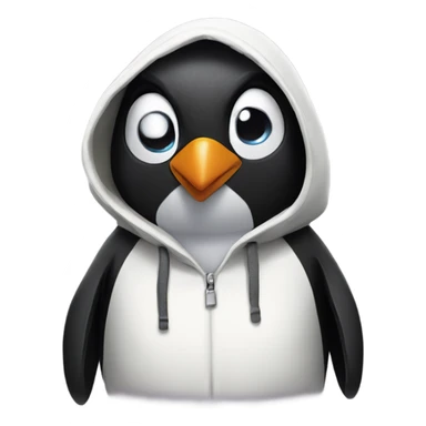 Penguin wearing a hoodie sticker