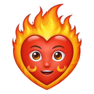 Heart eyes with fire sticker