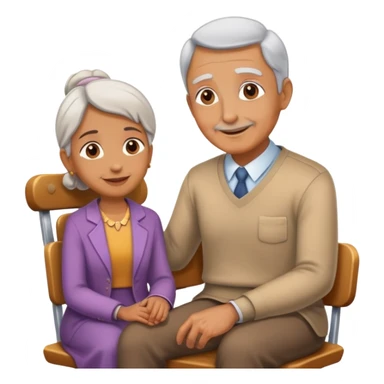 person offering a seat to an elder, kind and friendly sticker