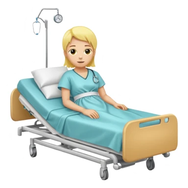 pessoa com a pele amarela deitada em uma maca de hospital sticker