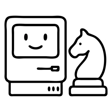 Mac and Chesser as outlined icons with minimal details sticker